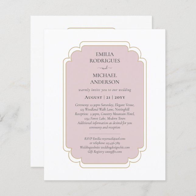 Bilingual Spanish Boda Budget Wedding (Vorne/Hinten)