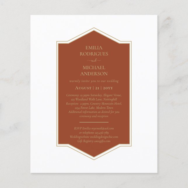 Bilingual Spanish Boda Budget Wedding Flyer (Vorne)