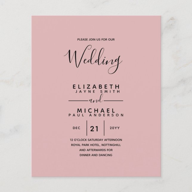 Bilingual Spanish BODA English Wedding Flyer (Vorne)