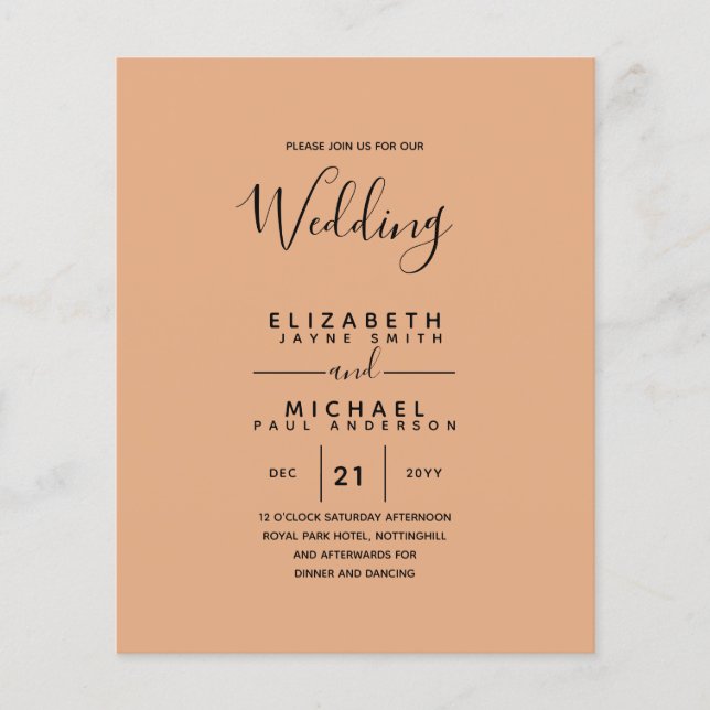 Bilingual Spanish BODA English Wedding Flyer (Vorne)