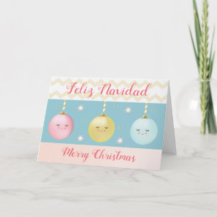 Bilingual Spanish Feliz Navidad Christmas Card Feiertagskarte