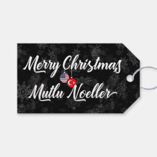 Bilingual Turkish American Holiday Gift Tags Geschenkanhänger