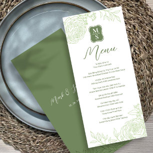 Bilingual Vietnamese Ranunculus Wedding Menu Menükarte
