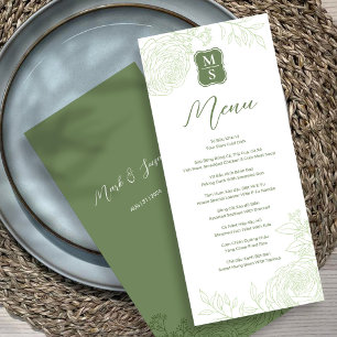 Bilingual Vietnamese Ranunculus Wedding Menu Menükarte