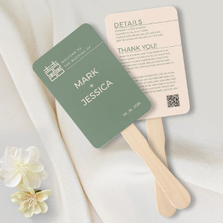 Bilingual Vietnamese Wedding Green Thank You Note Fächer