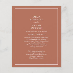 Bilingual Wedding Boda Terracotta Moderne Flyer
