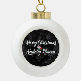 Bilingual Welsh American Holiday Ornament