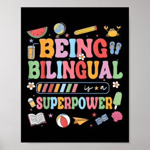 Bilingual zu sein ist eine Supermacht, die zurück  Poster