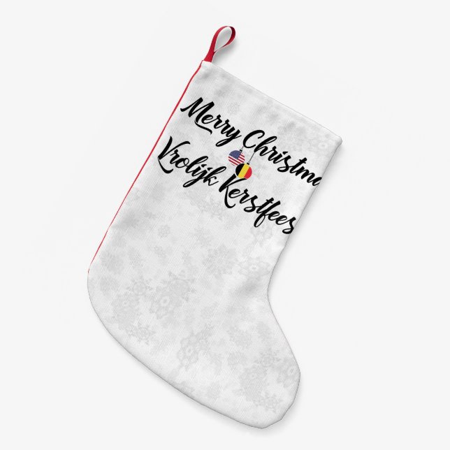 Bilingualer belgischer -Strumpf Kleiner Weihnachtsstrumpf (Vorderansicht (hängend))