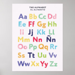 Bilingualer spanischer Alphabetposter für Kinder Poster