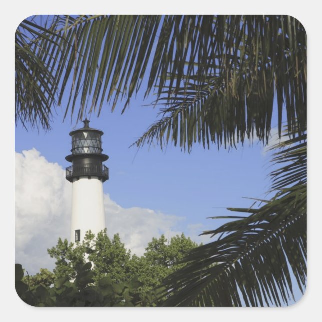 Bill Baggs Cape Florida Lighthouse, Bill Baggs 2 Quadratischer Aufkleber (Vorderseite)