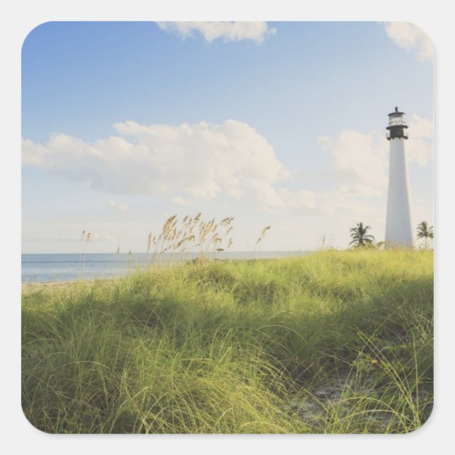 Bill Baggs Cape Florida Lighthouse, Bill Baggs Quadratischer Aufkleber (Vorderseite)