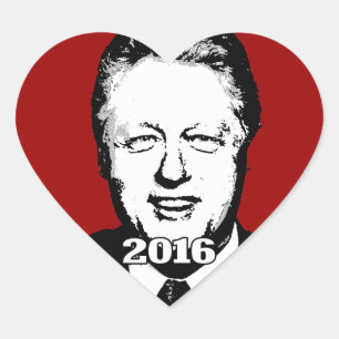 Bill Clinton 2016 Kandidat Herz-Aufkleber