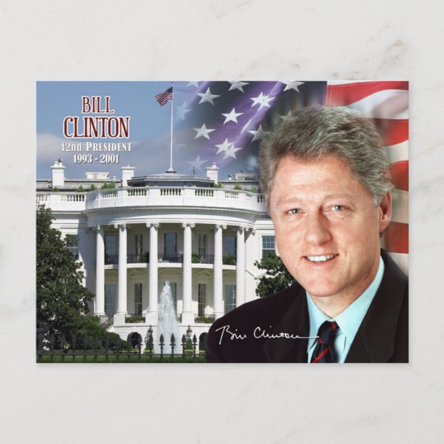 Bill Clinton - 42. Präsident der USA Postkarte (Vorderseite)