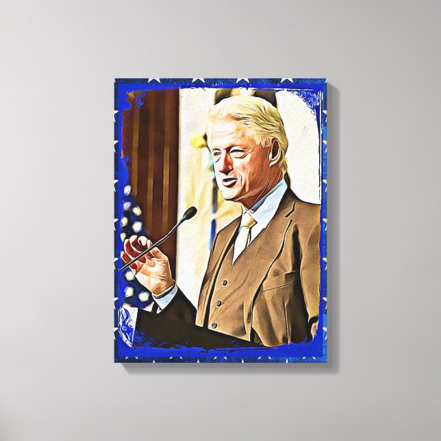 Bill Clinton 42. Präsident Keepake Leinwand Art (Vorderseite)