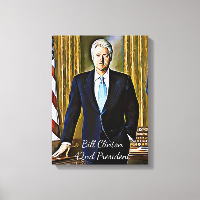 Bill Clinton 42. Präsident Keepake Leinwand Art (Vorderseite)