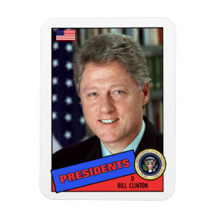 Bill Clinton Baseball Card Magnet