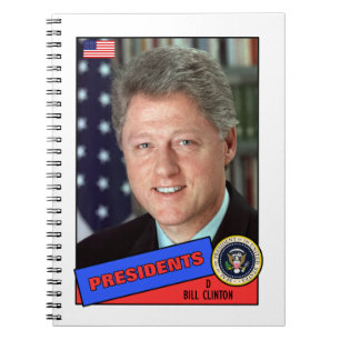 Bill-Clinton-Baseballkarte Notizblock