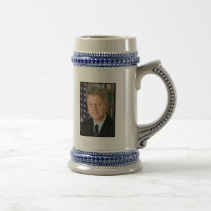 Bill Clinton Präsidentenporträt Bierglas