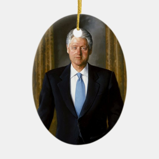 Bill Clinton USA Präsident Keramik Ornament (Vorne)