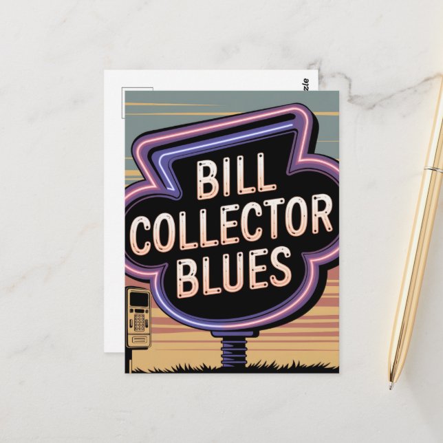 Bill Collector Blues Postkarte (Vorderseite/Rückseite Beispiel)