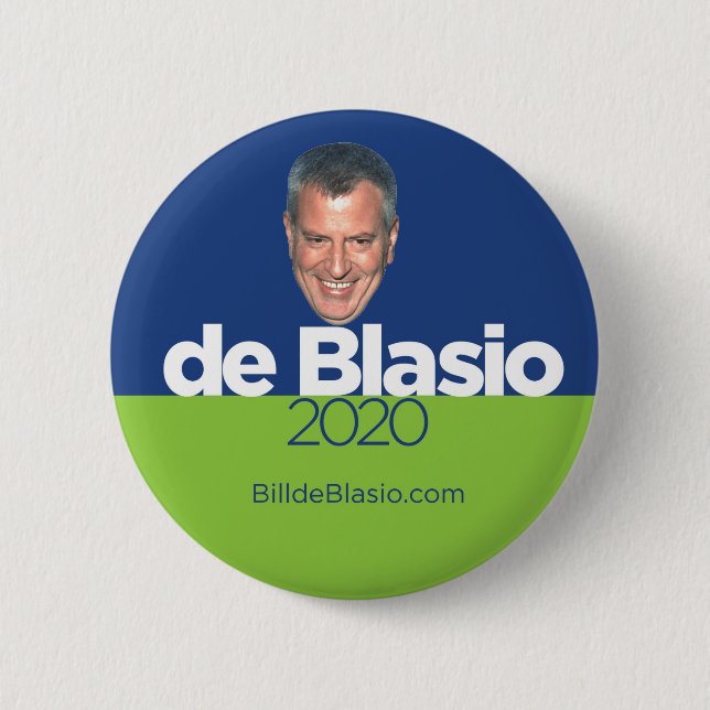Bill de Blasio für den Präsidenten Button (Vorderseite)