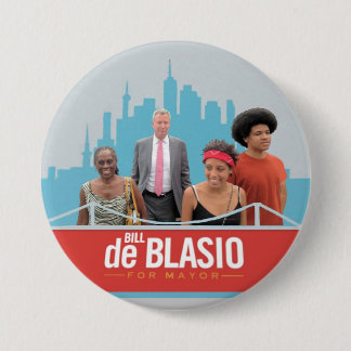 Bill de Blasio für NYC Bürgermeister im Jahre 2013 Button