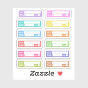 Bill Due Payment Erinnerung Labels Budgeting Plann