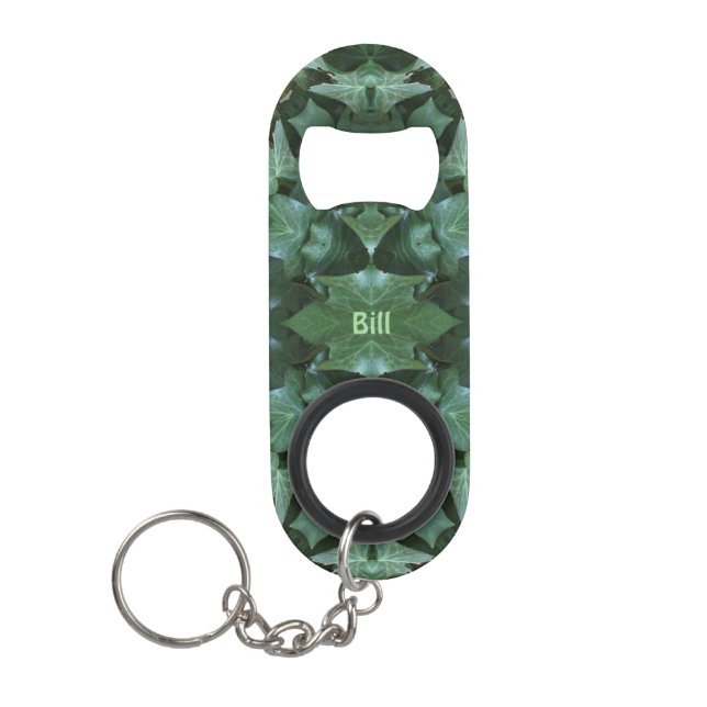 BILL ~ Green Ivy Leaf Design ~ Original ~ Mini Flaschenöffner (Vorderseite)