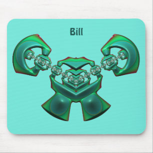 BILL~ Multiple Green ~ BIZARRE Fraktal ~ Mousepad
