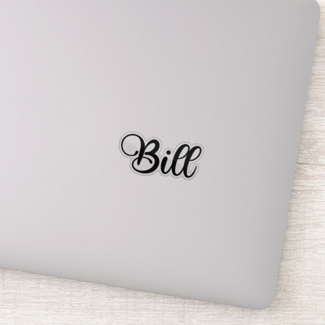 Bill Name - Handgeschriebene Kalligrafie Aufkleber (Detail)