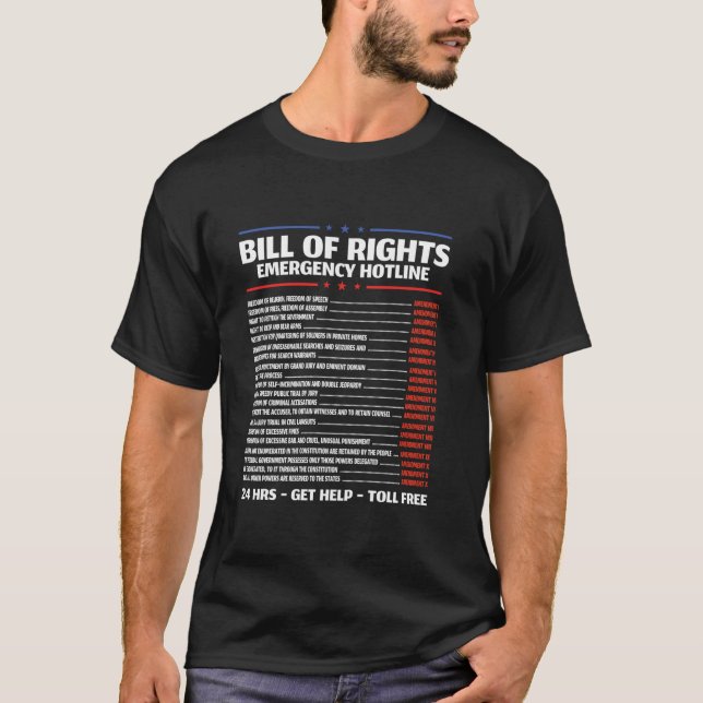 Bill of Rights Emergency Hotline - Änderungen von  T-Shirt (Vorderseite)