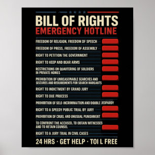 Bill Of Rights Notfall-Hotline Verfassung - Co Poster