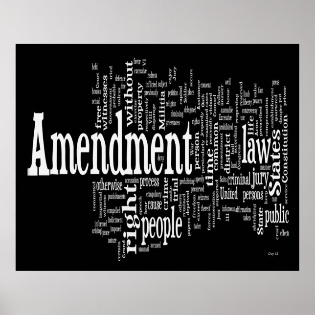 Bill of Rights Word Cloud Poster (Vorne)