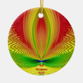 BILL ~ Personalisiert Red Green Yellow Christmas Keramik Ornament