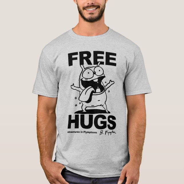 Bill Plympton Hundeshirt "Free Hugs" T-Shirt (Vorderseite)