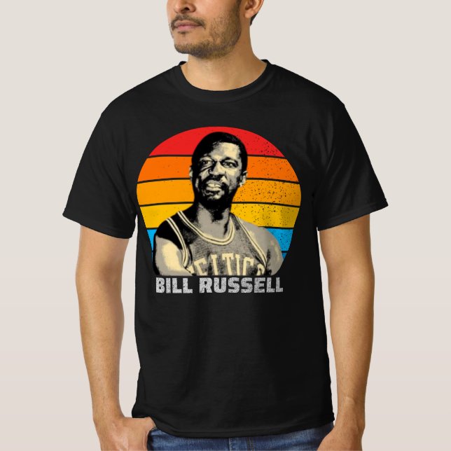 Bill Russell Erinnerungen Retro T-Shirt (Vorderseite)