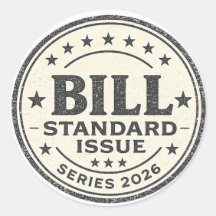 Bill Standard Issue Serie 2026 Rund Aufkleber