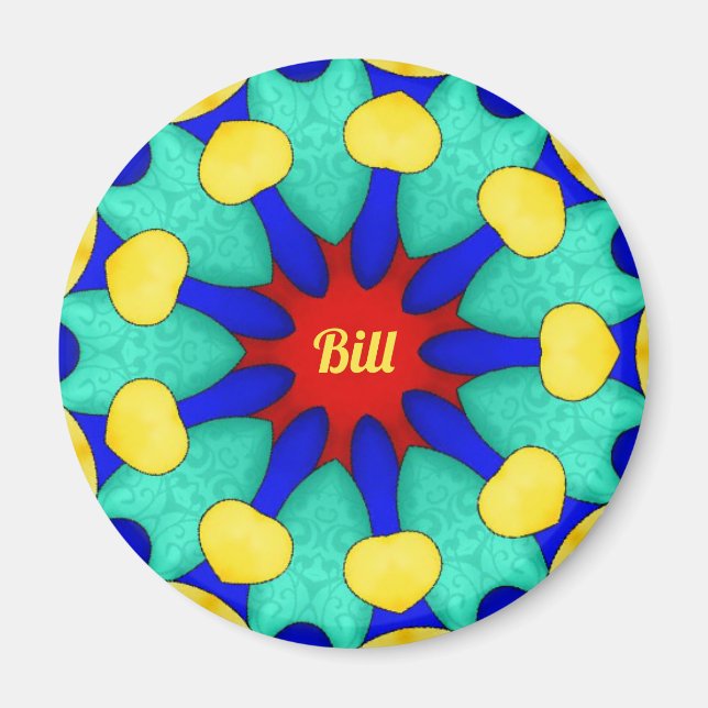 BILL ~ Stark Red Green Yellow ~ Atemberaubendes De Magnet (Vorne)