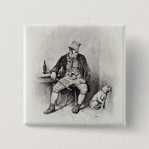 Bill Sykes und sein Hund, von 'Charles Dickens: Button