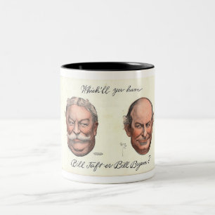 Bill Taft oder Bill Bryan? Zweifarbige Tasse