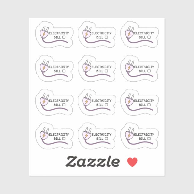 Bill Tracker Mini Bujo Planner für Stromversorgung Aufkleber (Blatt)