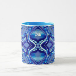 BILL ~ Zany 3D Fraktal ~ Shades of Blue Tasse