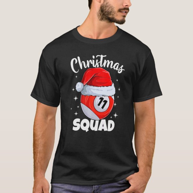 Billard 11 Ball Christmas Squad Pool Balls Billi T-Shirt (Vorderseite)