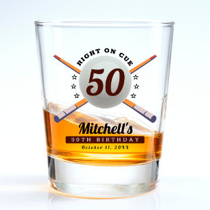 Billard 50. Geburtstagsparty Schnapsglas