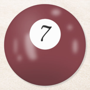 Billard 7 Ball Runder Pappuntersetzer