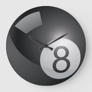 Billard 8 Ball Große Wanduhr