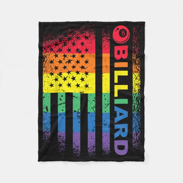 Billard 8-Ball Pool Billiard American Flag - Bil Fleecedecke (Vorderseite)