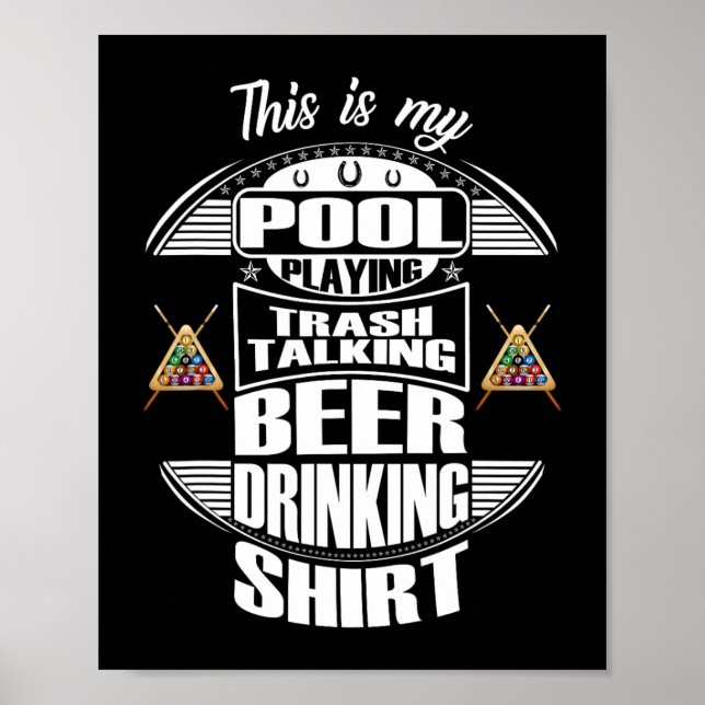 Billard 8 Ball Pool Player Sarcasm Novelty Spaß Poster (Vorne)