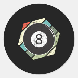 Billard 8 Ball Retro-Liebe für den Sportbillard Runder Aufkleber
